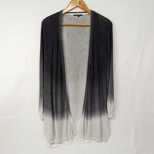 Kobi Halperin Womens XL Daisy Ombre Black Gray White Open Front Cardigan Sweater